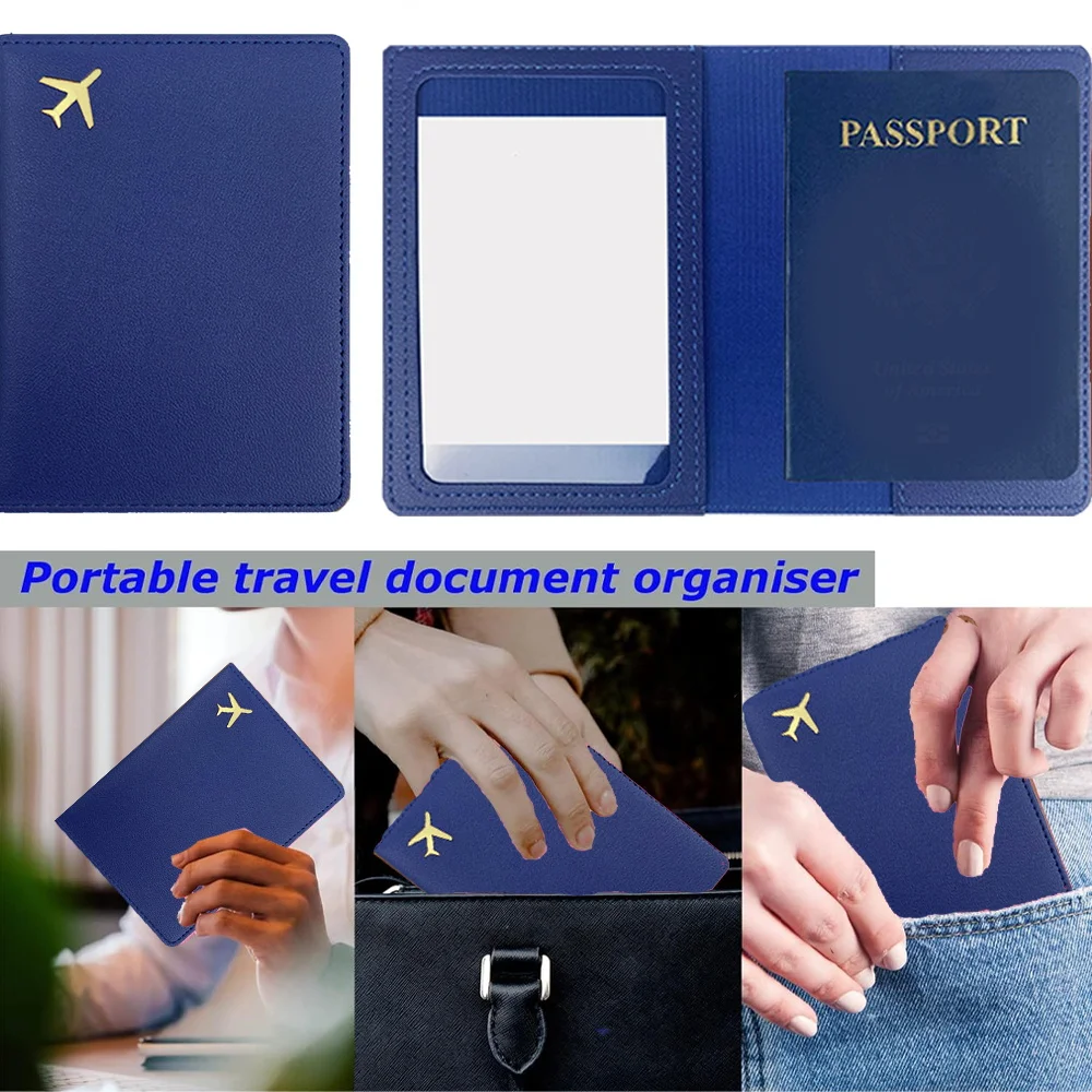 Дорожная портативная Обложка для паспорта складной полиуретановый зажим