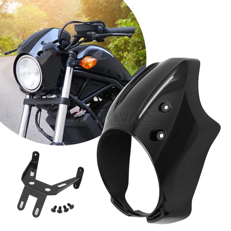 Carenado de faro de motocicleta, Máscara protectora de luz de cabeza para Honda Rebel CMX 500 300 CMX500 2017-2021