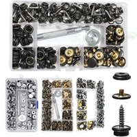 150pcs screw snaps fastener kit with tool marine grade stainless steel black button snaps canvas snaps for boat tent leather