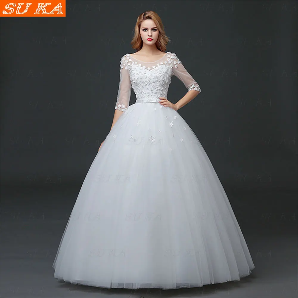 

Женское свадебное платье It's yiiya, белое кружевное платье до пола с аппликацией и круглым вырезом на лето