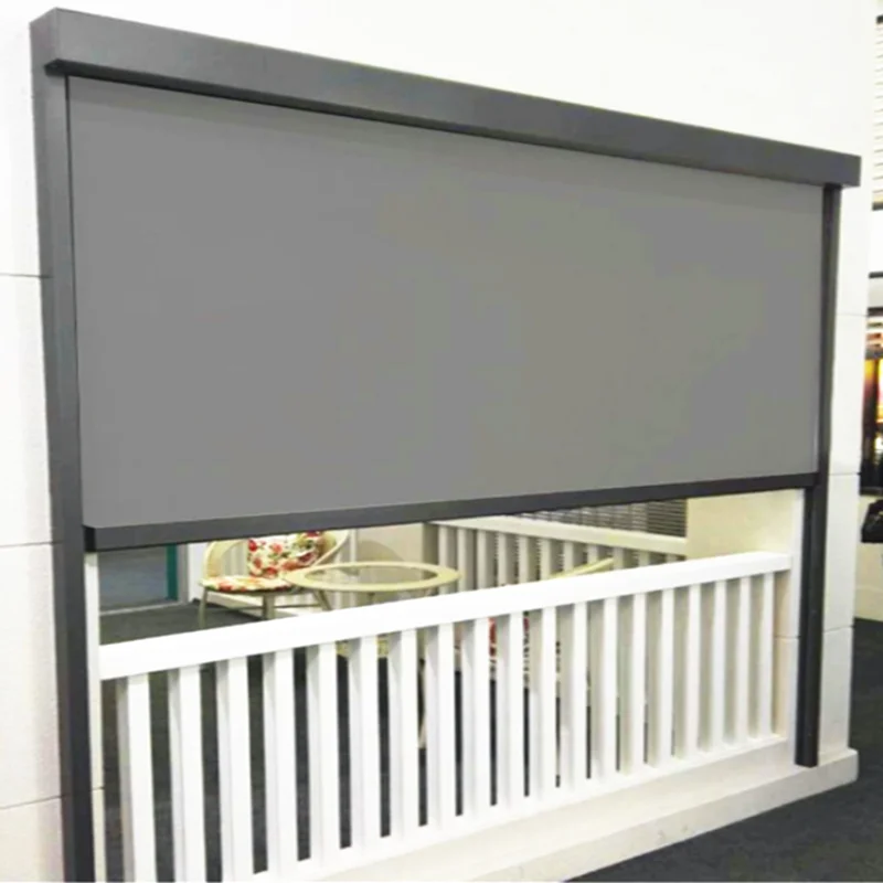 

wifi motorized wireless switch heavy duty zip track wind proof outdoor roller blinds