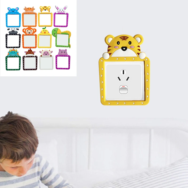 

2022 Cartoon Animal Creative Switch Sticker Power Socket Lovely Switch Cover Protective Case Children's Room Decoration
