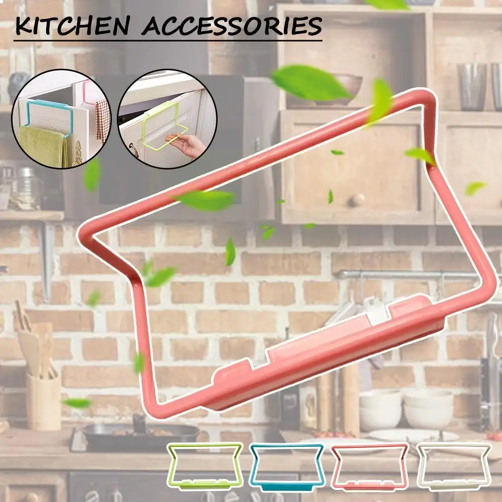 

1/2Pcs Plastic Hanging Holder Towel Rack Multifunction Accessories Organizer Cupboard Kitchen Door Back Home Storage Cabine S5L3