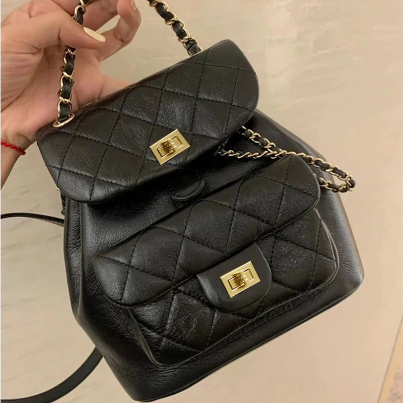 

Ins Super Hot Mini Backpack Women Retro Wild Diamond Embroidery Line Shoulder Backpack Purse for Women 2022 New Women's Bag