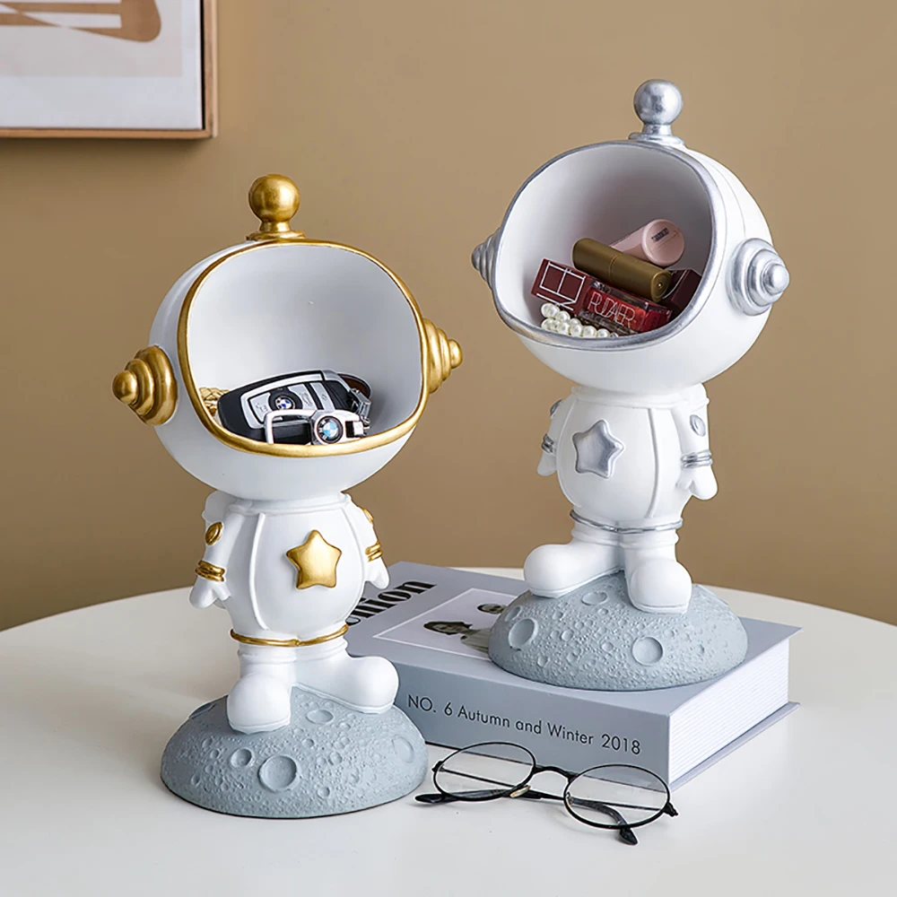 

Astronaut Statues Home Decor Resin Creative Storage Box Sculptures Model Figurines Home Decoration Office Accessories Storage