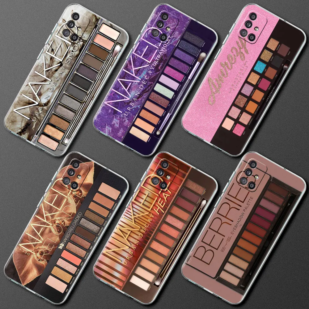 

Makeup Eyeshadow Palette Case For Samsung Galaxy A52 A12 A51 A32 4G A71 A21s A32 A31 A72 A22 A13 5G Transparent Soft Phone Cover