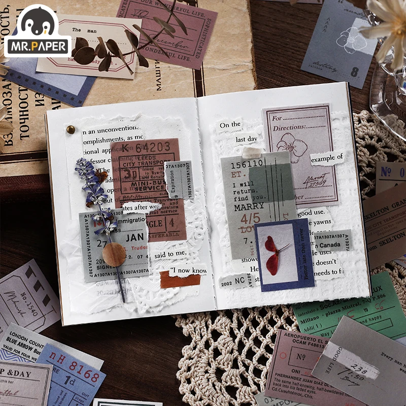 Mr.Paper 4 дизайна 50 листов/этот вечерний Бриз серия букв и Бумажный Стикер Книга Мини