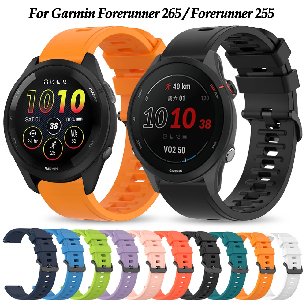 Силиконовый ремешок 22 мм для Garmin Forerunner 265 255 745 Venu 3 2 Vivoactive 4 умных часов C20 Pro