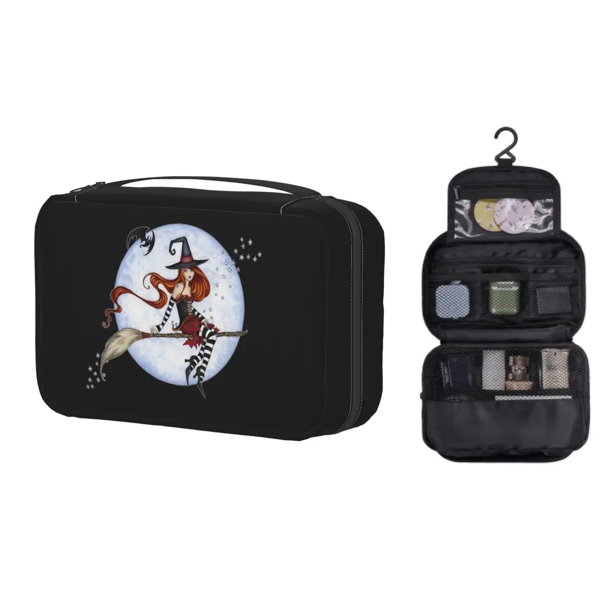 

Косметичка на заказ в стиле Хэллоуин, ведьма, лунный свет