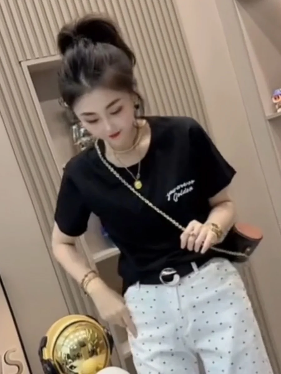 Футболка Dongdaemun пуловер топ одежда Новинка лета 2024 футболка с коротким рукавом и