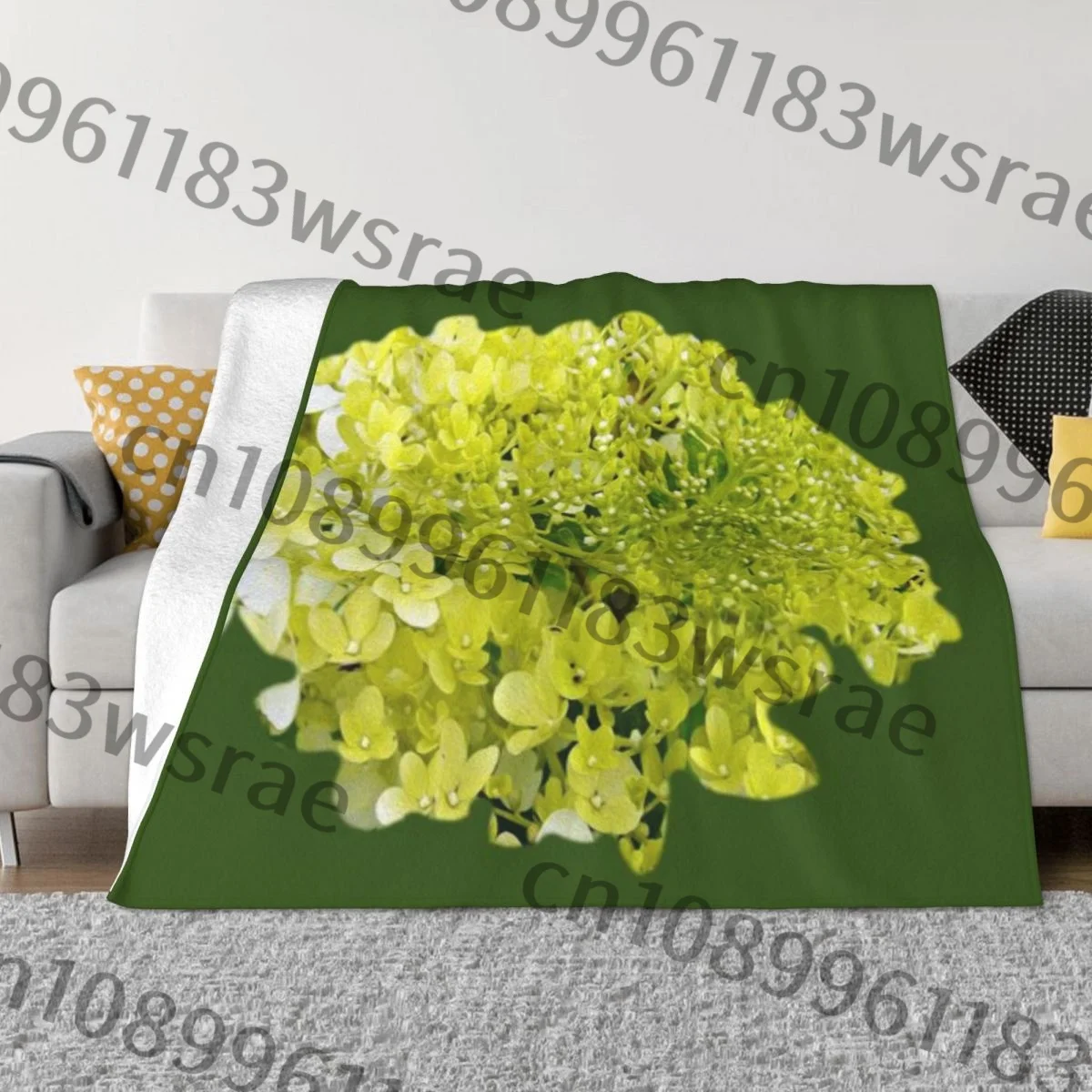 Элегантное зеленое ультрамягкое одеяло из микрофлиса Chartreuse Limelight Hortensa