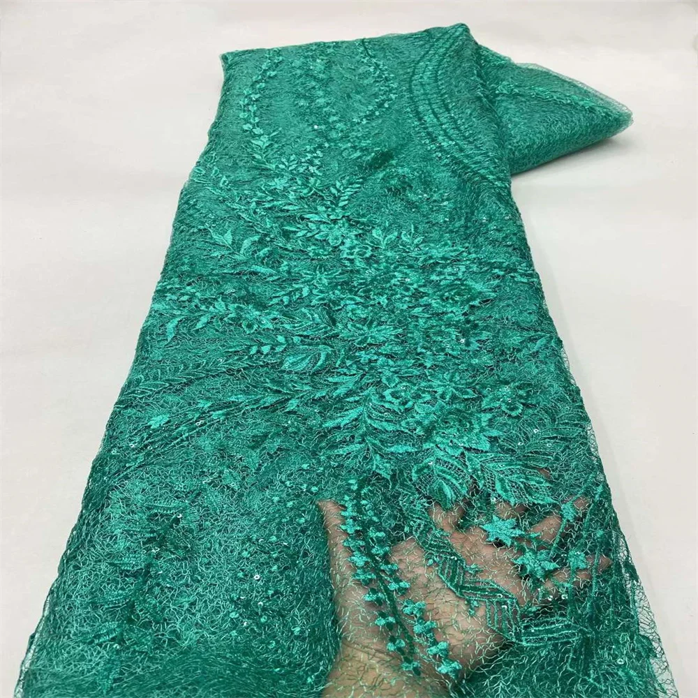 Новинка 2024 роскошное Африканское Тюлевое кружево блестящие бусины французское