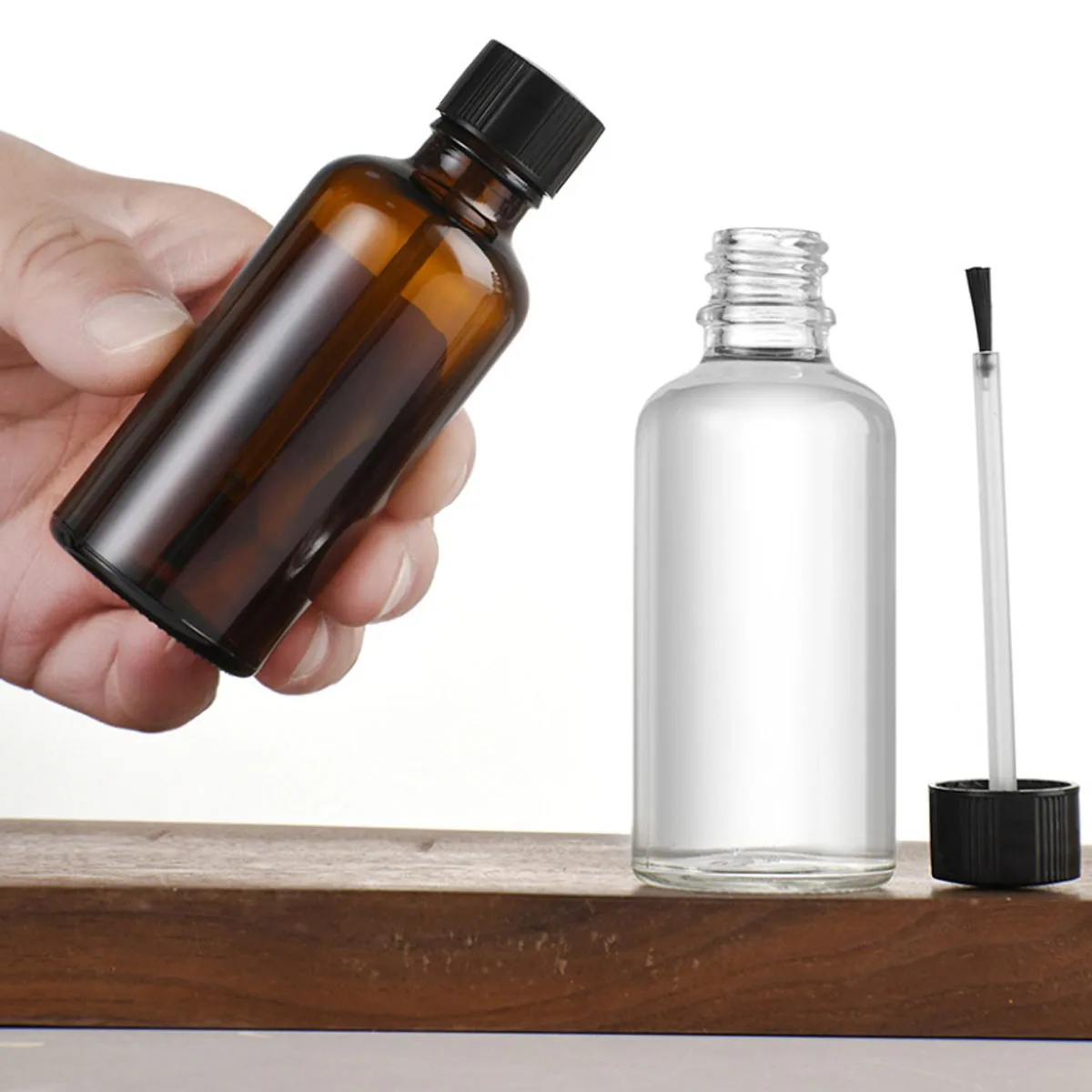 5 мл 10 15 20 30 янтарный/прозрачный многоразовый флакон для лака ногтей горшки