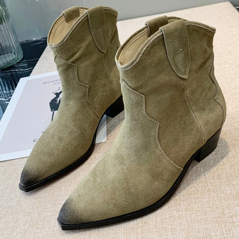 

Winter New Top Quality Classic Plain Face Fashion Versatile Medium Heel Comfortable Large Size Women's Short Boots