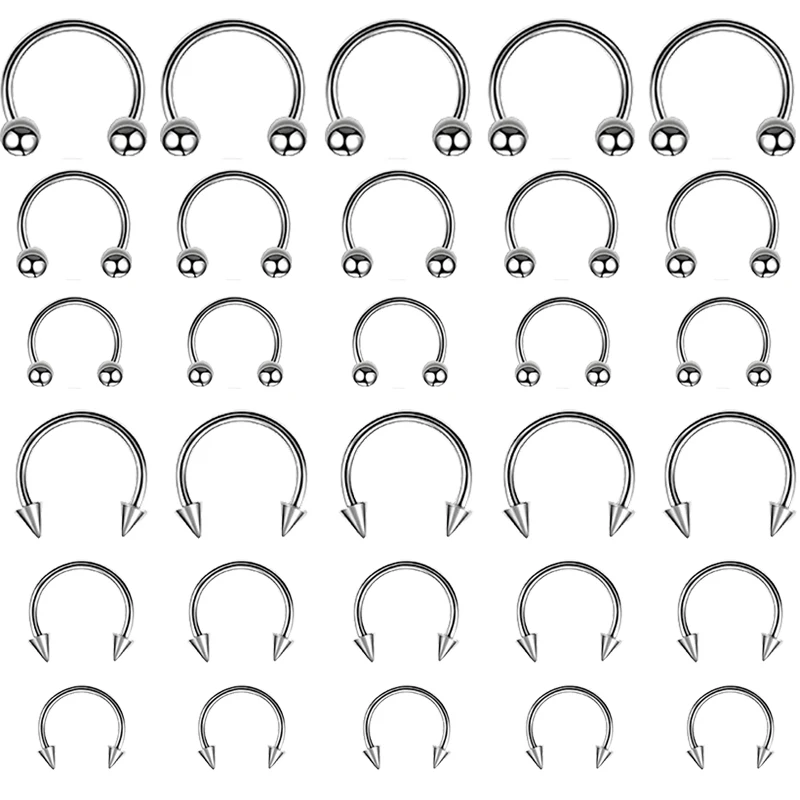 Серьги-гвоздики для бровей из нержавеющей стали 30 шт.