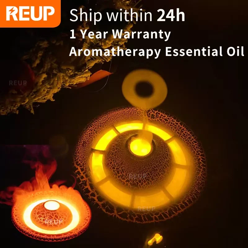 

NEW2023 REUP Volcanic Flame Aroma Diffuser Essential Oil 360ml Portable Air Humidifier with Cute Smoke Ring Night Light Lamp Fra