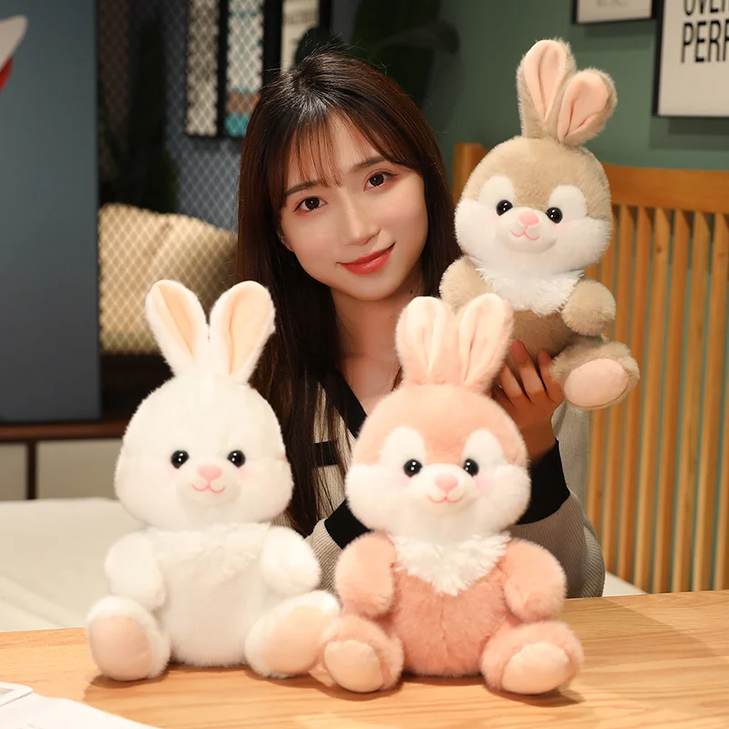 

30cm Kawaii Bunny Plush Toy Stuffed Soft Plushie Cute White Pink Rabbit Appease Doll Toys for Kids Girls Birthday Xmas Gift