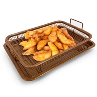 crisper tray for oven multi purpose copper white silver square pan baking tray with crisping basket for home kitchen
