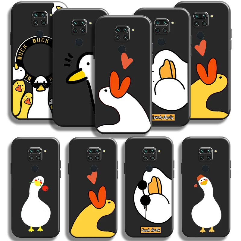 

Cartoon Cute Call Duck Phone Case For Xiaomi Redmi Note 9 Pro Redmi Note 9 9T 5G Coque Funda Silicone Cover Liquid Silicon