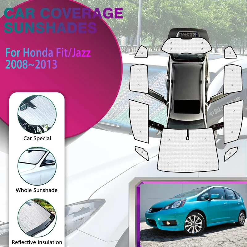 

Car Full Coverage Sunshades For Honda Fit Jazz GE6~GE9 2008~2013 Sun Protection Pads Sunscreen Window Sunshade Cover Accessories