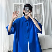high quality short sleeve shirts mens summer korean fashion trends oversized beach streetwear tops teen casual plus size blouses