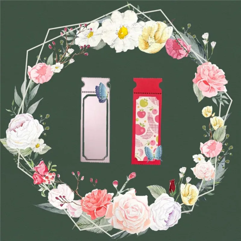 

2 Pcs Bookmarks Dies Metal Cutting Knife Mold For Diy Scrapbooking Stencil Templates Die Cutter New 2022