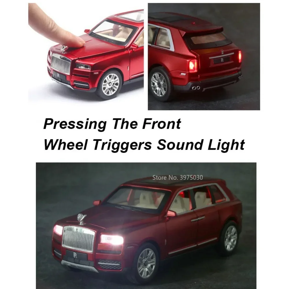 1:24 сплав Rolls-Royce Cullinan SUV игрушечный миниатюрный автомобиль модель литья под