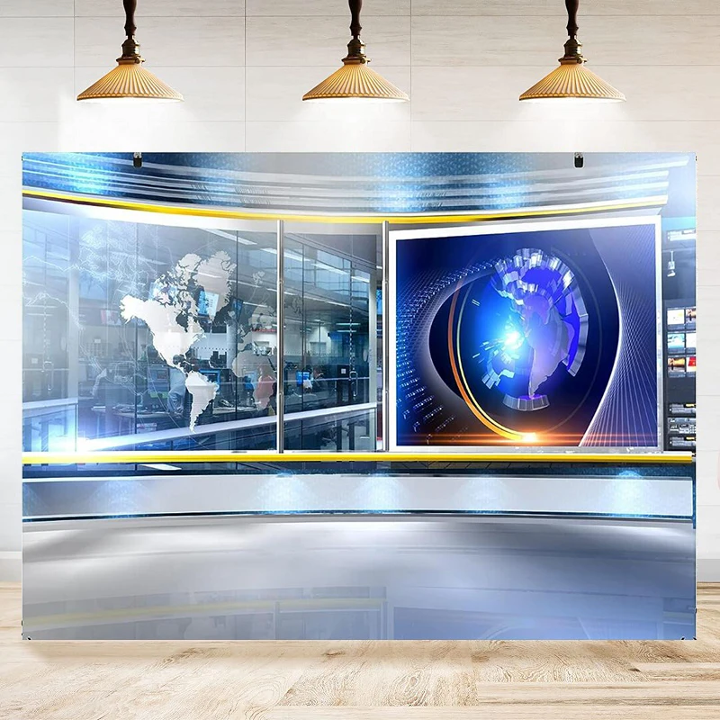 Photography Background News Studio TV News Talk Show Video News Broadcast Hall Background Program Record Business Banner