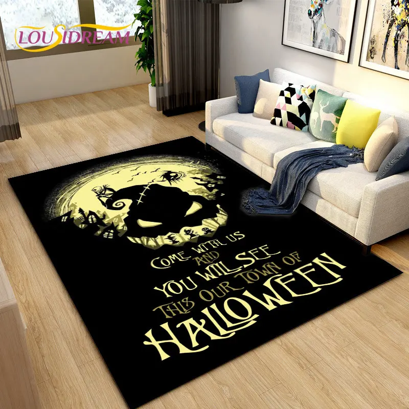 

Halloween New Year Cartoon Horror Decoration Area Rug,Carpet Rug for Living Room Bedroom Sofa,Kitchen Doormat Non-slip Floor Mat