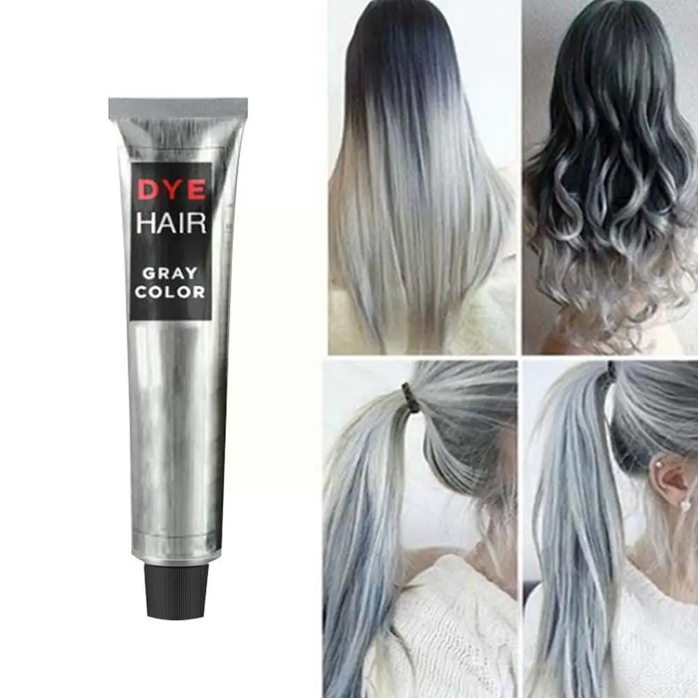 

Fashion Hair Gream Unisex Smoky Gray Punk Style 100ml Hair Grey Color Silver Dye Light Creams Permanent Unisex Hair Cream O0H7