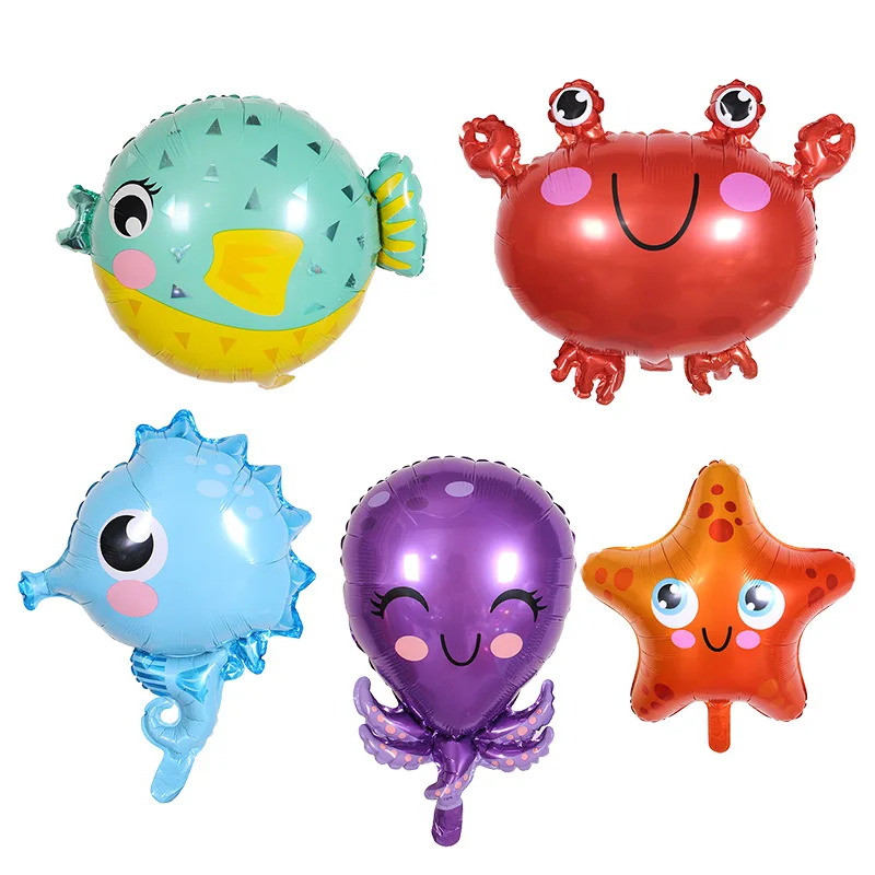 

1pcs Ocean World Animal Foil Balloons Crab/Starfish/Octopus/SeaHorse Balloons Sea Party Theme Kids Birthday Party Decor Supplies