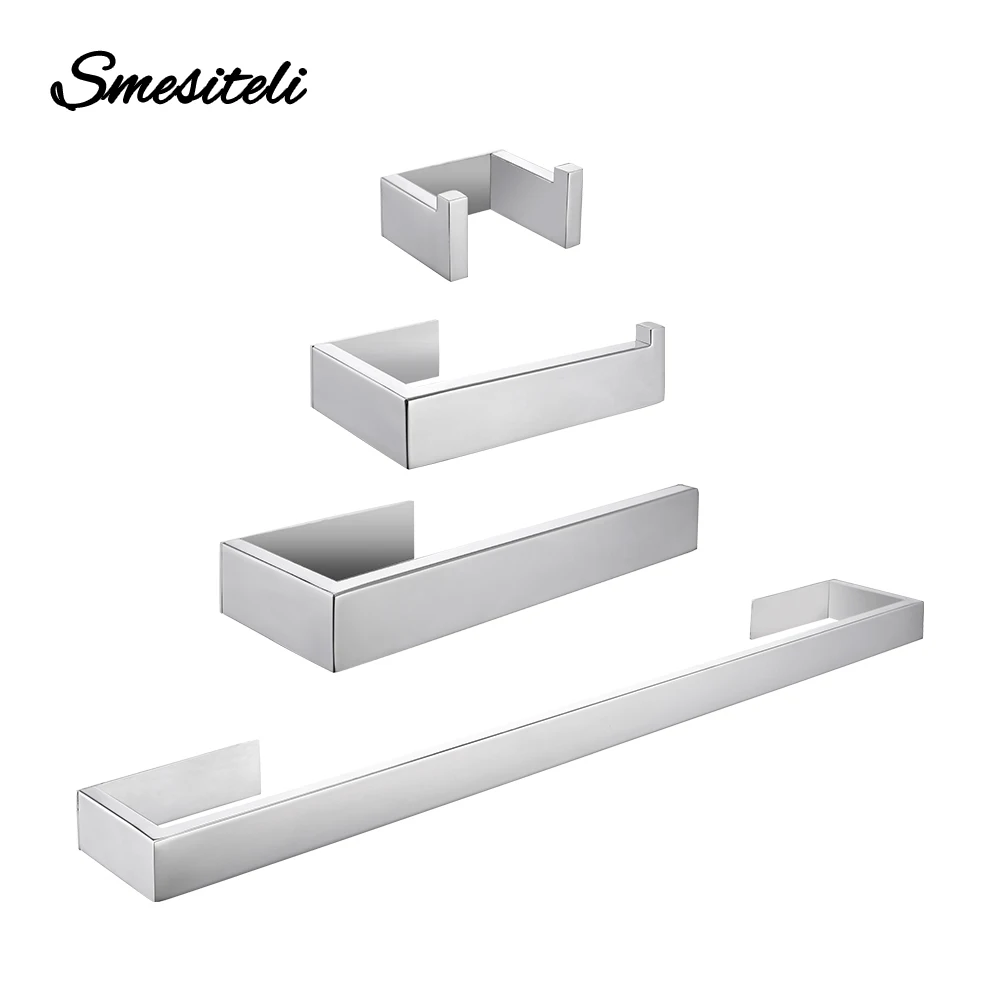 Bar Set Bathroom Accessories Silver Wall Mount Toilet Paper 