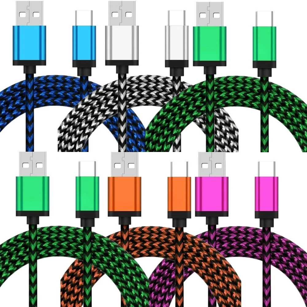 

100 шт./партия, USb-кабель в нейлоновой оплетке, длина 1 м, 2 м, 3 м