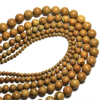 wood grain loose beads natural round stone for jewelry making