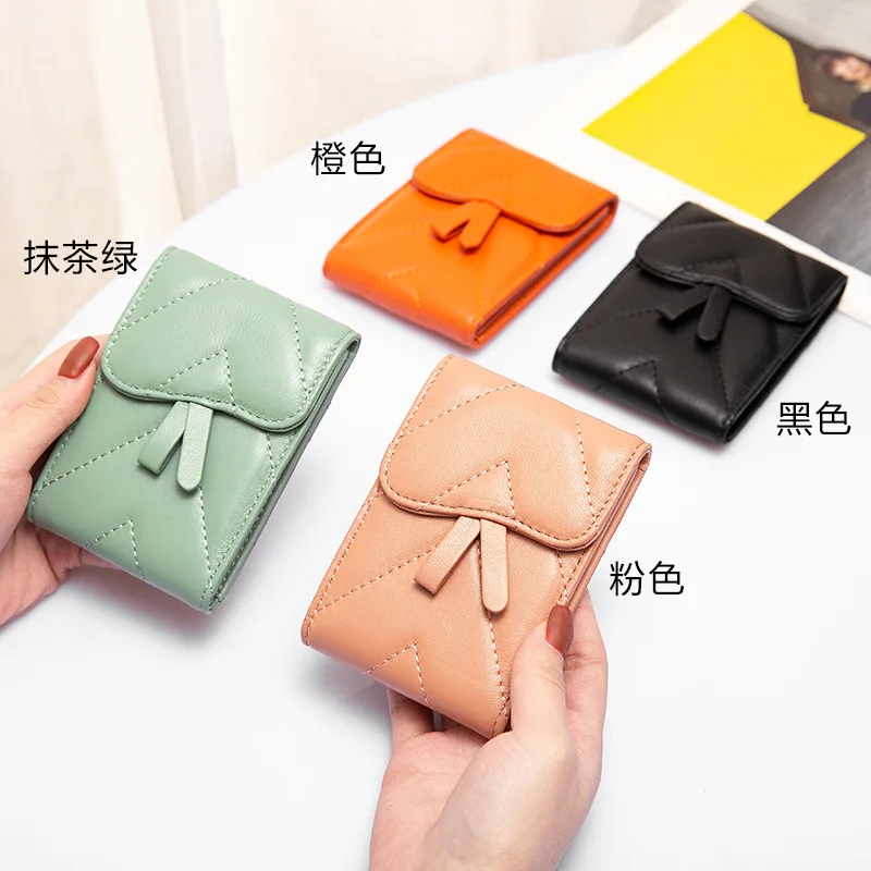 

2022 New Driver License Holder Card Women Wallet Sheepskin Leather Rfid Cover Credit Card Holder Thin Mini Card Purse for Female