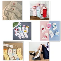 sanrio hellokitty melody kuromi cinnamoroll cute embroidery tube socks vertical jk female cotton socks ins pile socks students