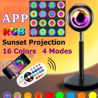 16 colors rgb sunset projection lamp app tmosphere led night light for home bedroom background wall deco photography lamp