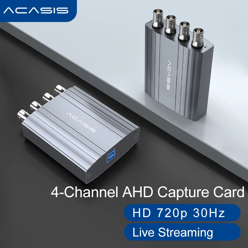 

ACASIS 4 Channel AHD Capture Card USB3.0 720p 30fps Live Streaming Video Record Box, Ultra-Low Latency for PC & MacBook