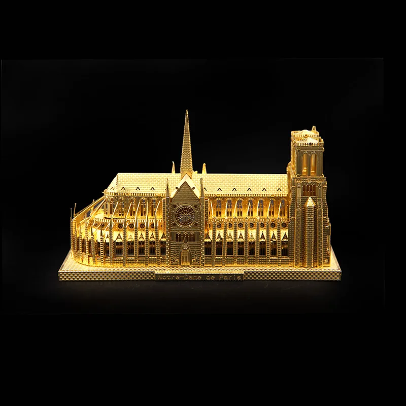 Трехмерная металлическая 3D модель Пазл Нотр-Дам ручной работы пазл-собор подарок