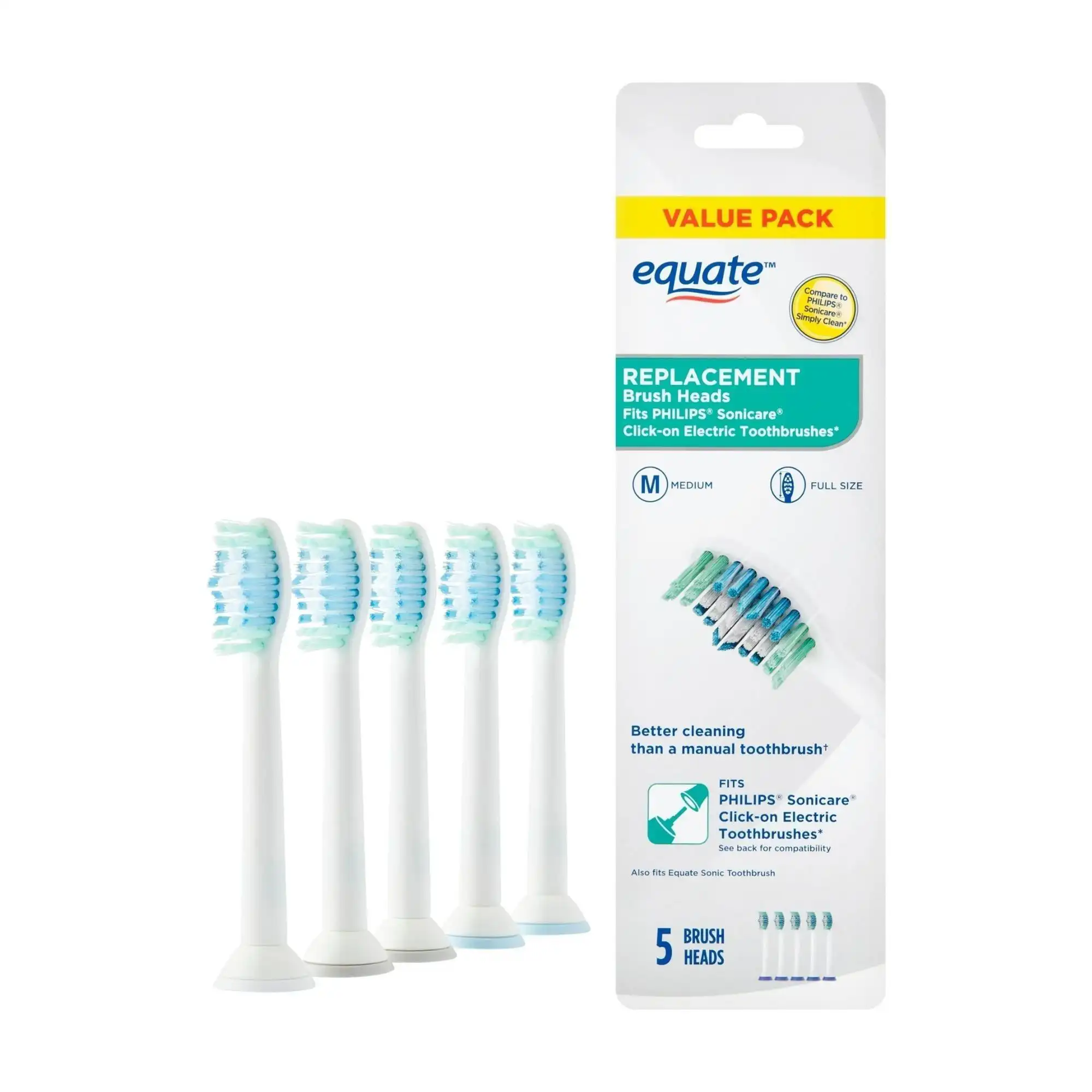 

Сменные насадки для зубной щетки SmileSonic Pro Essential Clean, 5 шт.