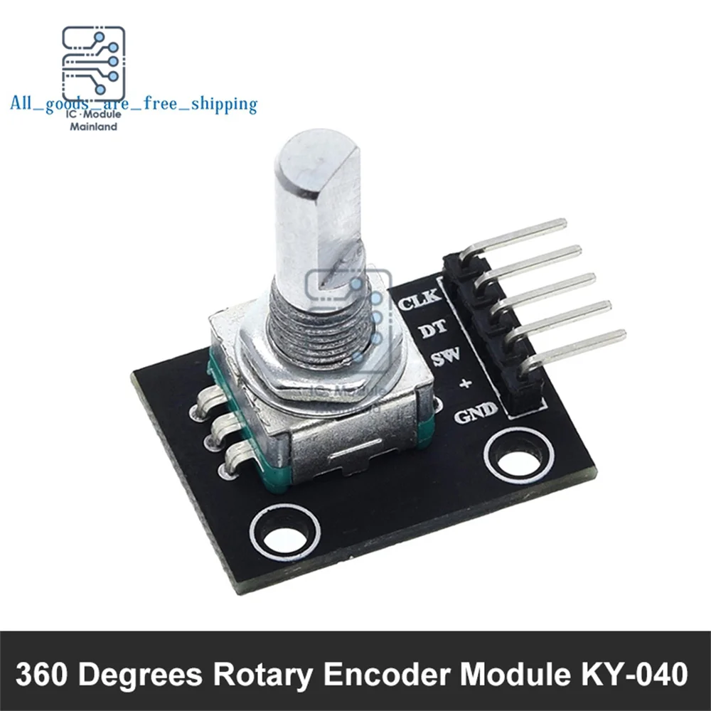 

5PCS 360 Degrees KY-040 Rotary Encoder Brick Sensor Module Development Switch With 15x16.5 mm Potentiometer Knob Cap For Arduino