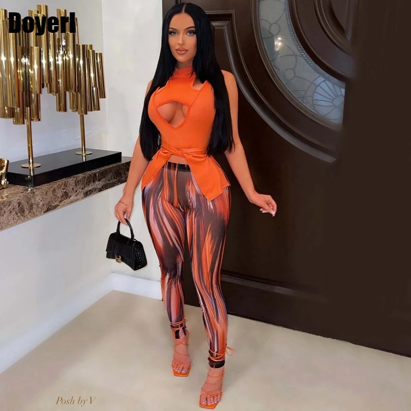 

Summer 2 Piece Sets Womens Outfits Tracksuit Women Cut Out Top + Leggings Set Vacation Sexy Club Outfits for Women Matching Sets