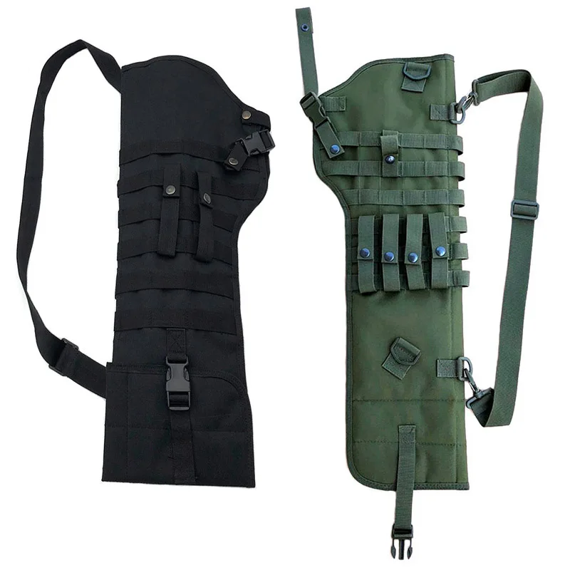 Military Tactical Dual Rifle Shotgun Bag Scabbard Holster Gun Carry Backpack Airsoft Gun Holster Hunting Pouch Molle Bag