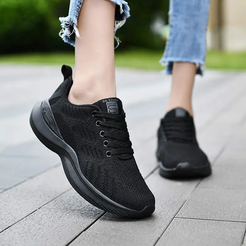 

Tennis Platform Sports Shoes Comfortable Black Sneakers Woman Height Increasing Woman Sport Shuz Running Shoes For Women Tennis