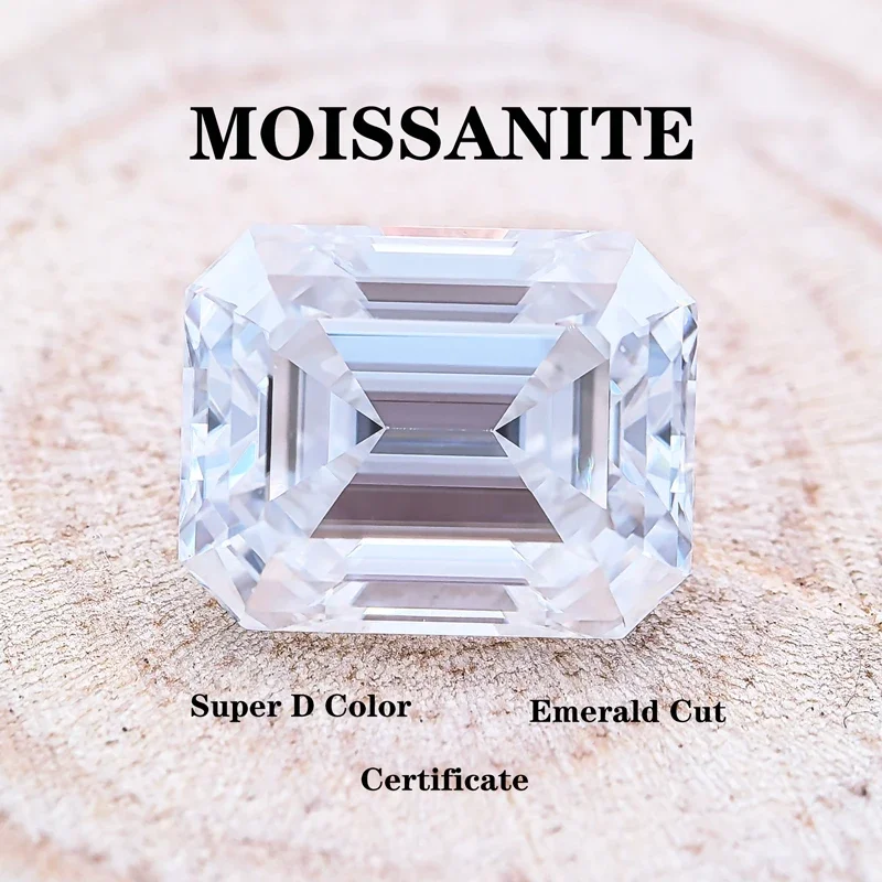 Камень из муассанита супер белый цвет D изумрудная огранка VVS1 кольцо с розами