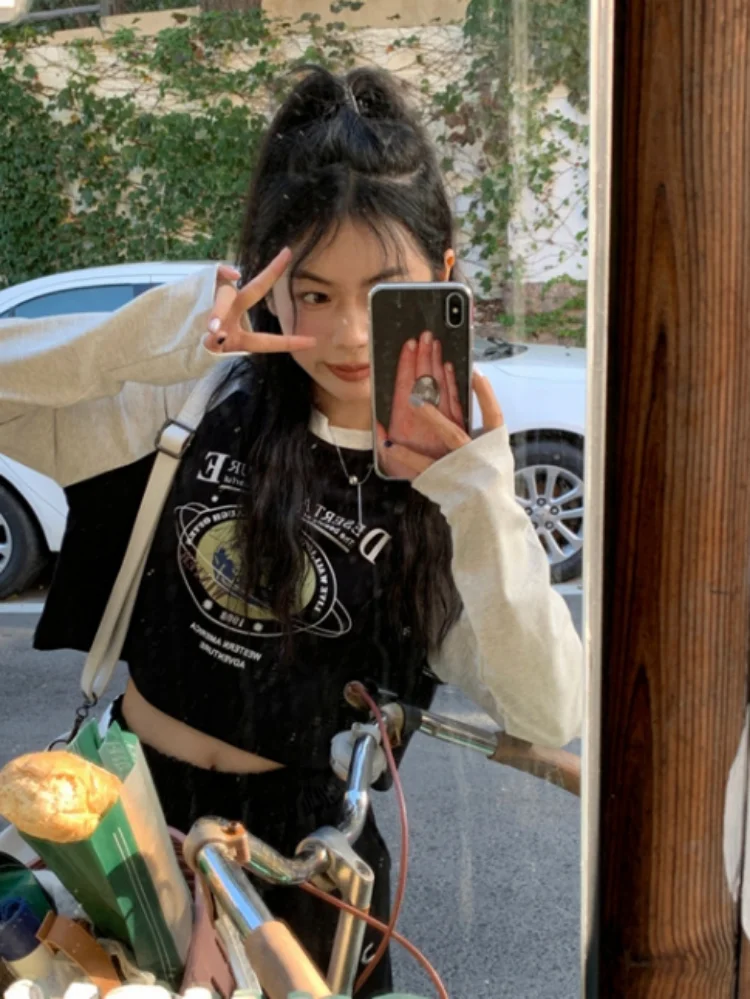 

Женская футболка с длинным рукавом, свободного покроя