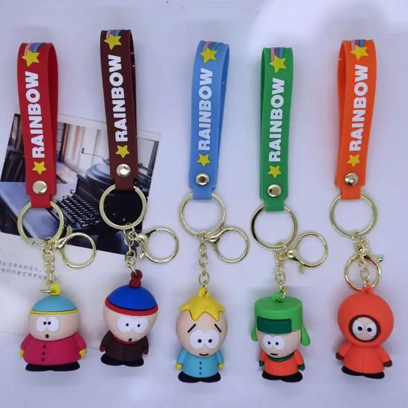 

2023 New South Park Figure Doll Keychain Anime Cartoon South Park Creative Pendant Bag Hanging Ornament Accessories Girls Gift