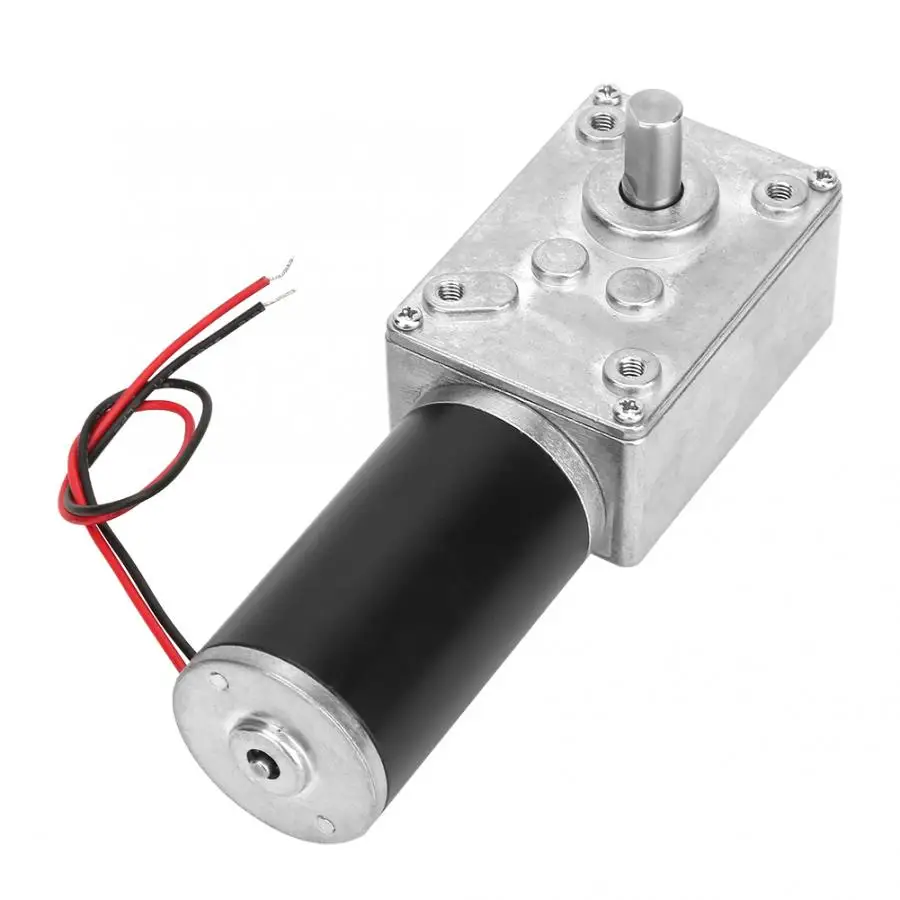 A58SW31ZY DC 12V 24V Worm Geared Motor 7-470rpm High Torque D Shaft Motor 8mm Shaft Rotating Table Door Self-lock 70kg.cm 6.5A