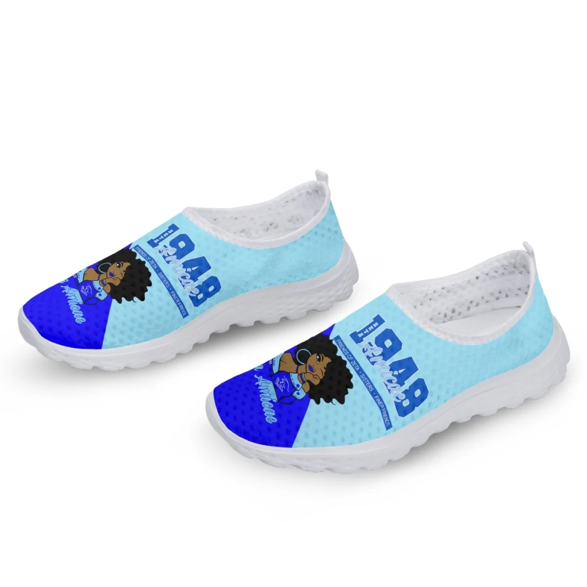 Nopersonality Black Girl Magic Sneakers Fashion Friends of Zeta Theme Flats Comfort Mesh Running Shoes Zapatillas Mujer