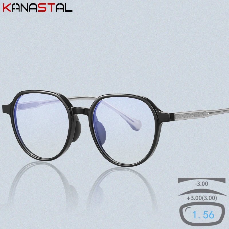 

Women's Blue Light Blocking Glasses Men Retro TR90 Oval Eyeglasses Frame CR39 Lens Prescription Optics Myopia Presbyopic Glasses